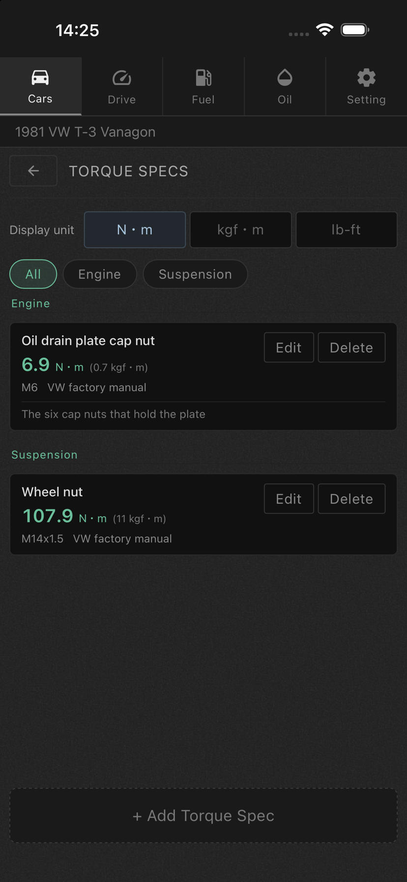 Torque Specs