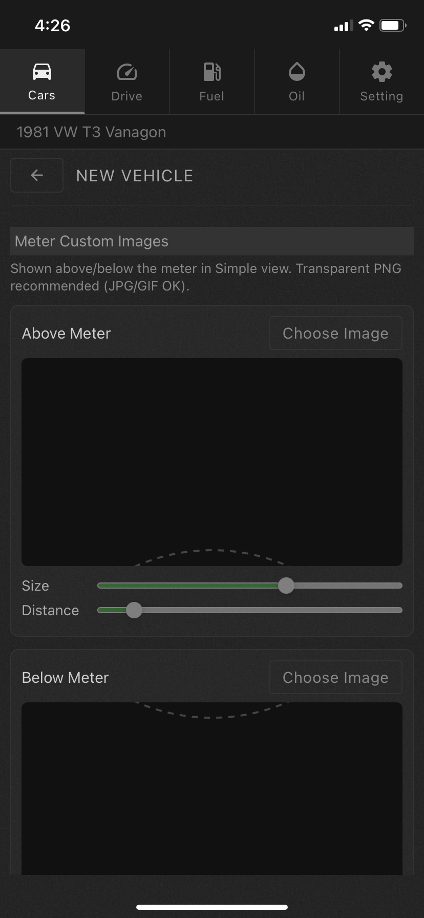 Meter custom image setting with preview