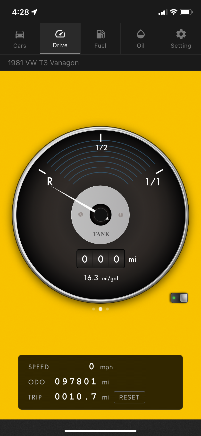 Fuel gauge mode